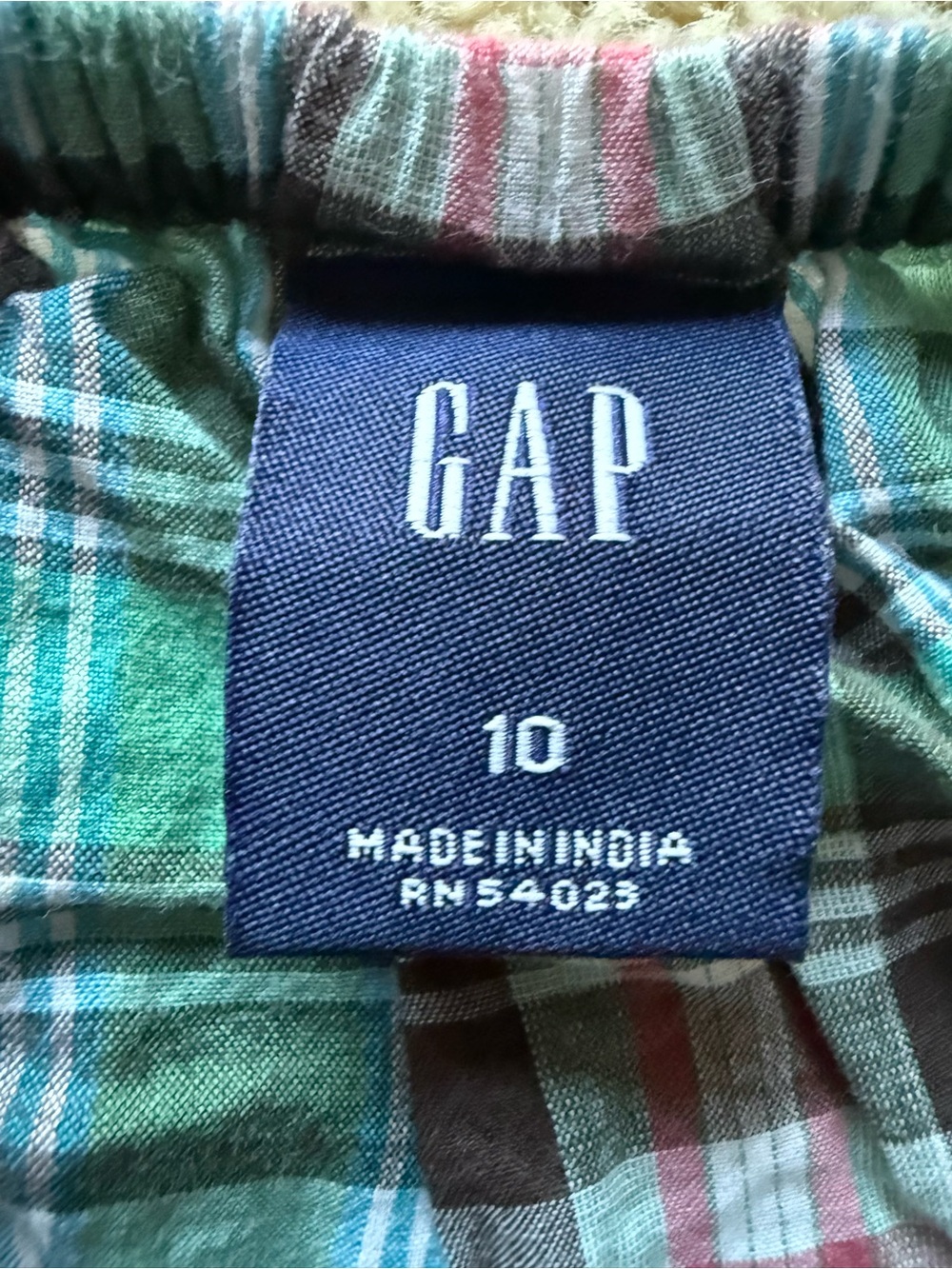 90s Vintage Gap Plaid Babydoll camisole - Y2K Coquette Seersucker Cami - Size 10 - Picture 7 of 8